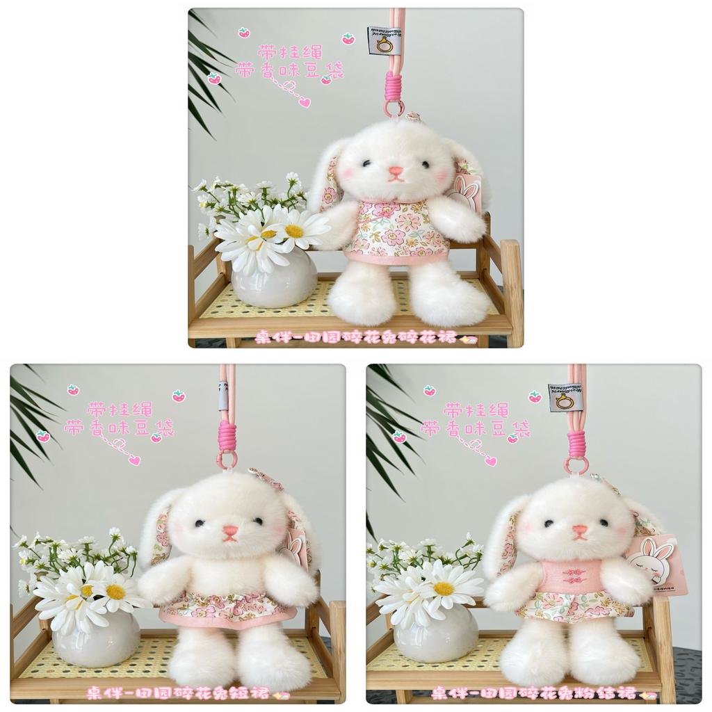 Plush Bunny Desk Companion With Floral Dress For Kids And Adults