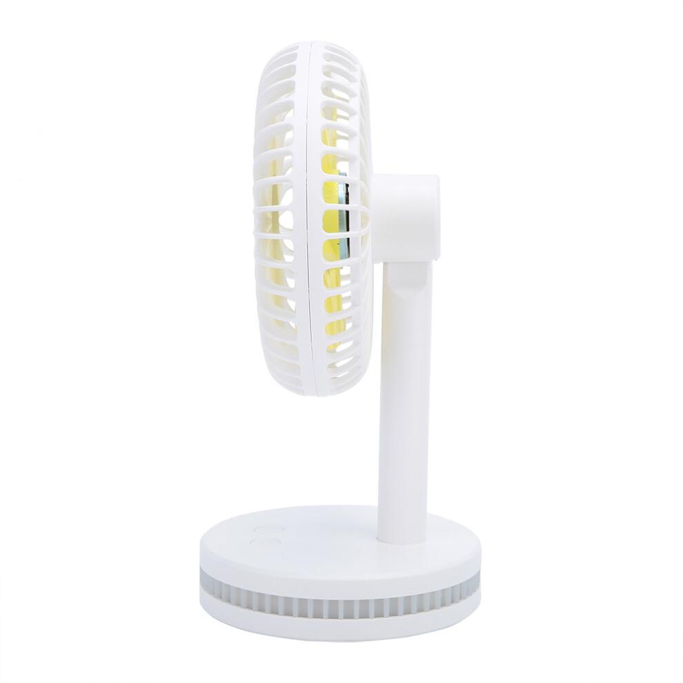 Adjustable Speed Desk Fan for Home, Quiet Operation Fan with LED Bedside Small Light Function, Rechargeable Handheld Fan, Portable Mini Fan for