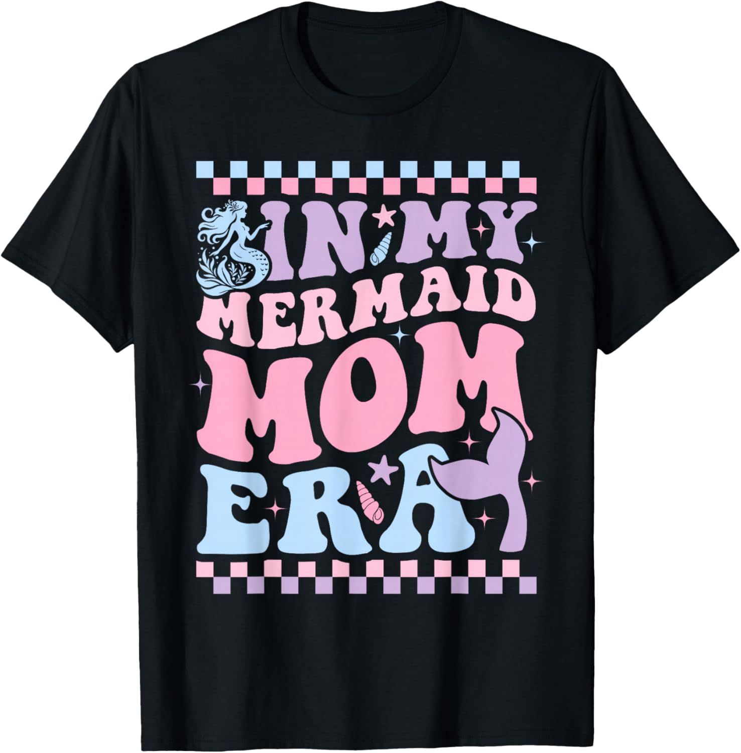 in My Mermaid Mom Era Girl Mermaid Mama of Birthday Girl T-Shirt S разноцветный