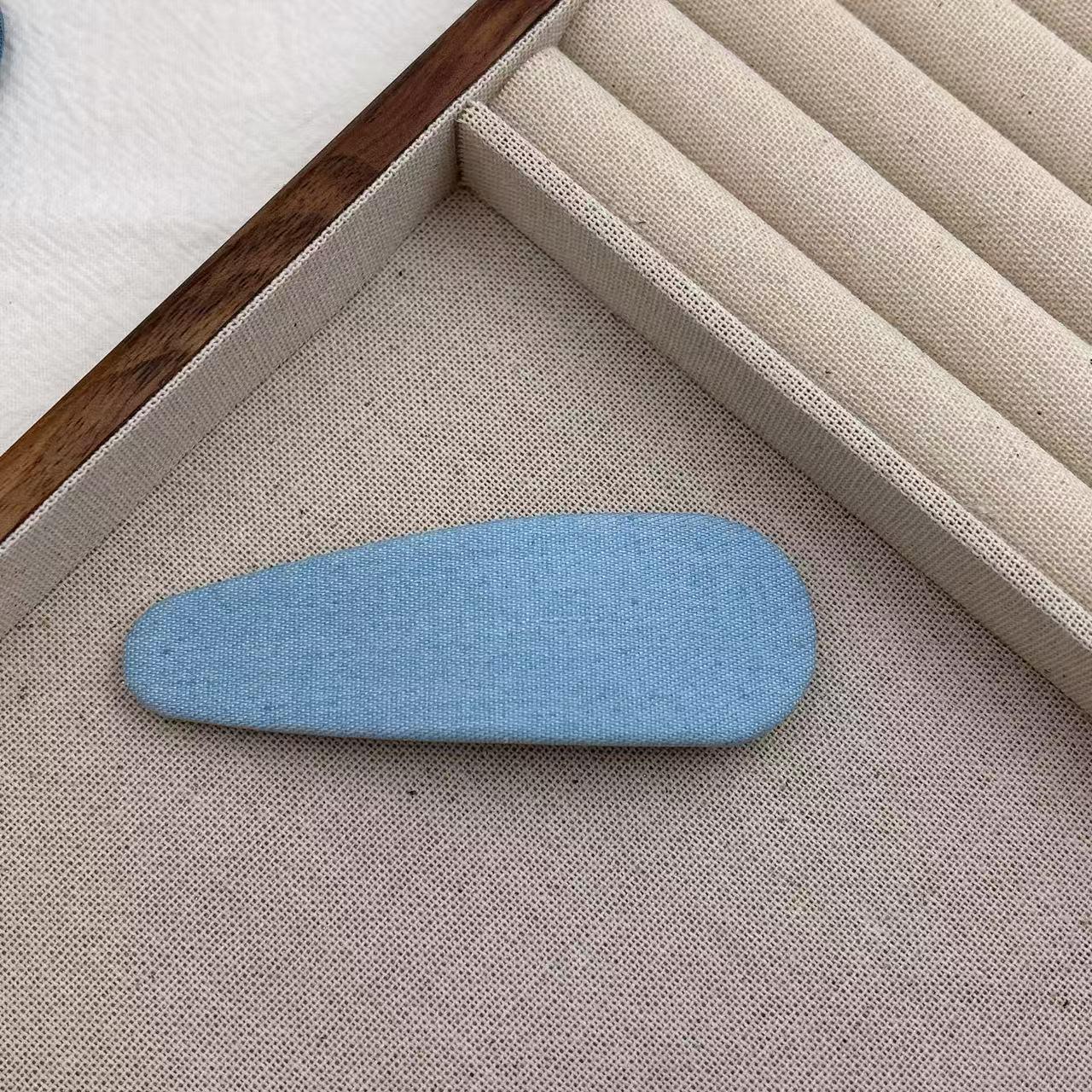 

Корейская ретро заколка для волос синего денима: Универсальная заколка-невидимка для непослушных волос и челки, новый женский аксессуар