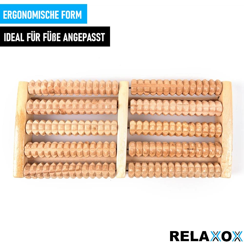 RELAXOX Fußmassageroller Fußmassagegerät Fußroller Holzroller Fuß Massagegerät