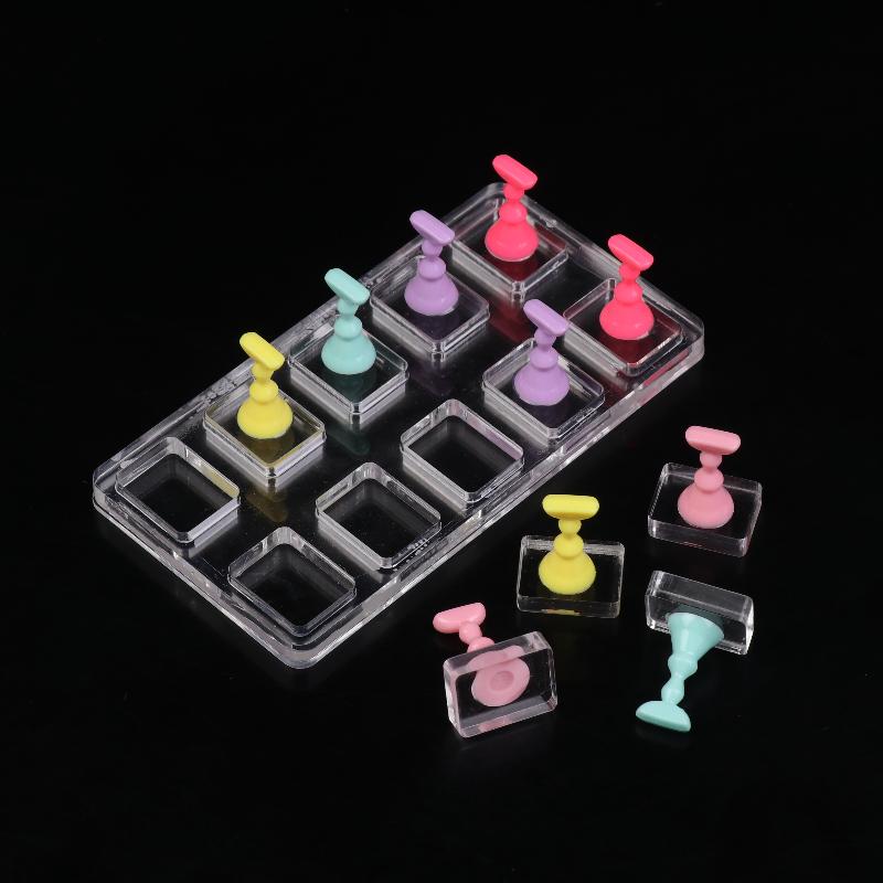 1 Set Non-Magnetic Nail Display Acrylic Nail Display Stand Tips Holder Nail Practice Stand Fingernail Diy Manicure Stand Tools