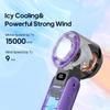 Outdoor Foldable Handheld Fan 1pcs Mini Cooling Rechargeable 3600mah Neck Digital Display Infinitely Adjustable Speed