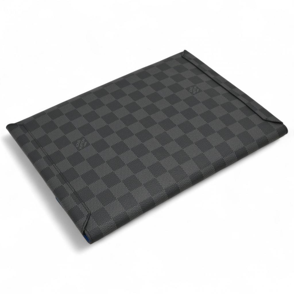 Auth LOUIS VUITTON Damier Graphite Alpha Triple Pouch Lv7165cc