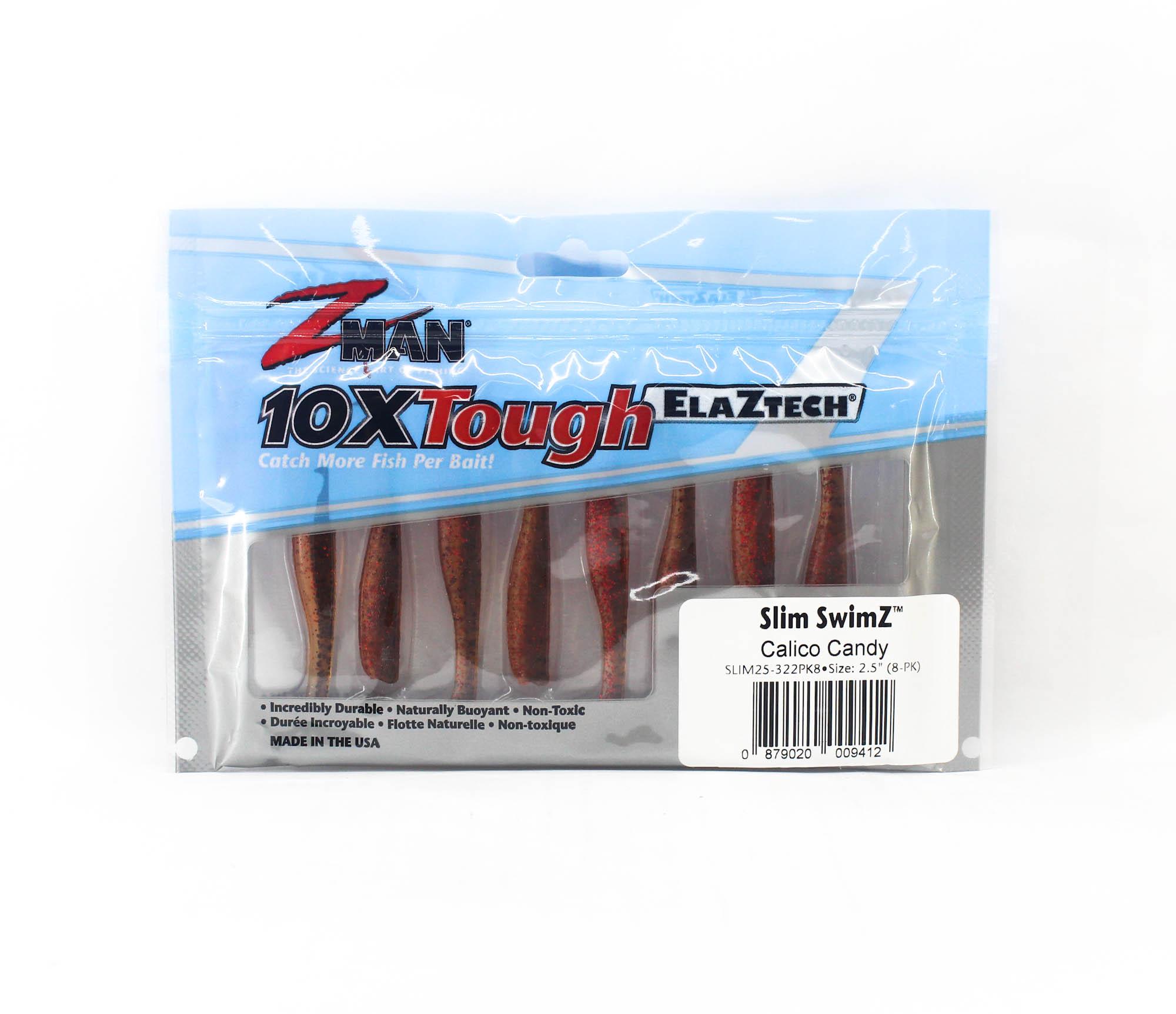Zman Soft Lure Slim SwimZ 2,5 дюйма, 8 шт. в упаковке, ситцевый, конфеты (9412)