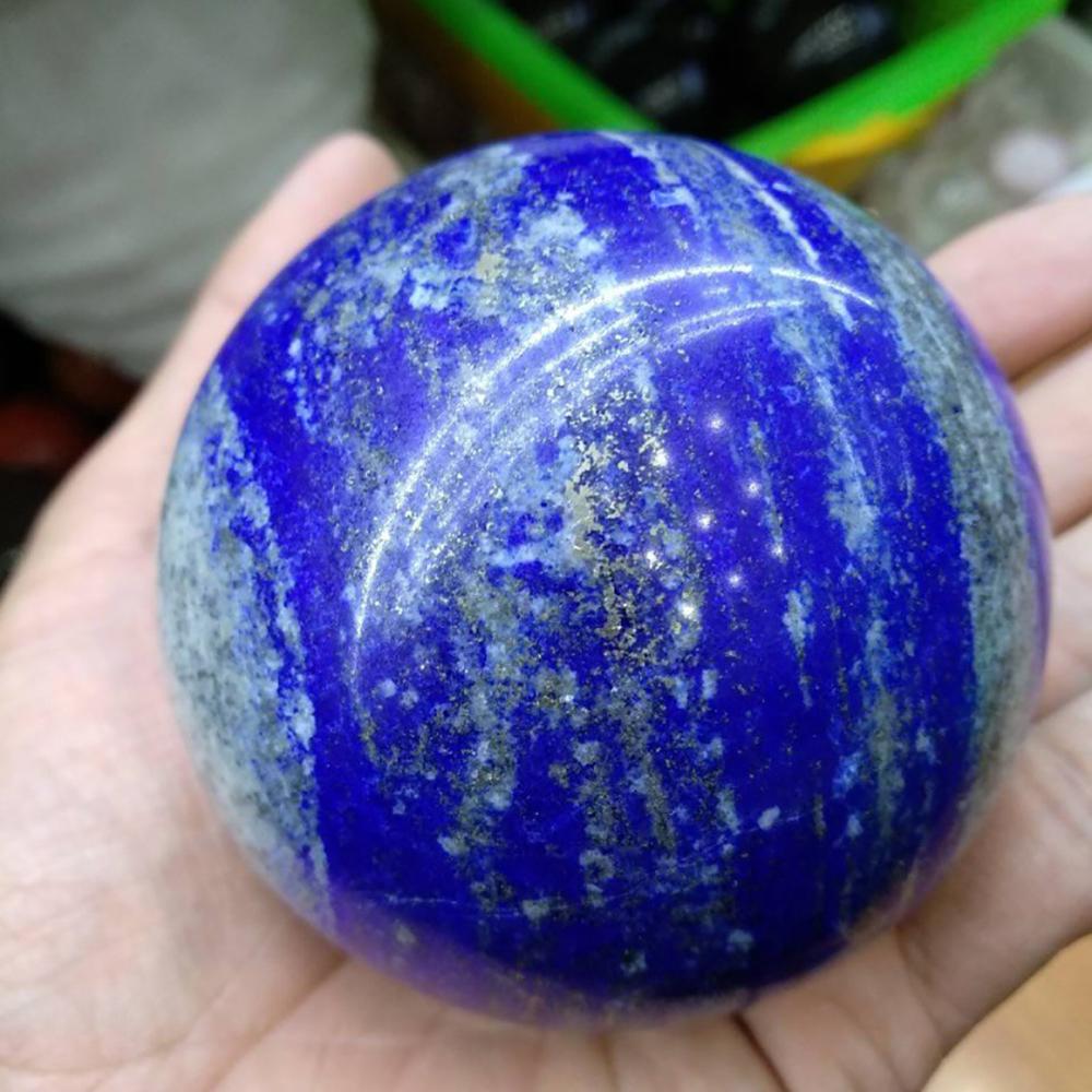 Esfera de Cristal de Lapislázuli Natural Esferas de Cuarzo Piedra Pulida Reiki Sanación Decoración de Escritorio Habitación Souvenirs Artesanía de Bolas de Mineral 4-7Cm