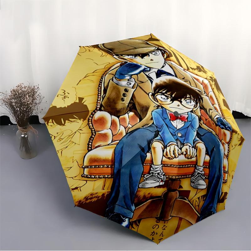 1PC Detective Conan Automatic Folding Umbrella, Sturdy And Durable Automatic Folding Umbrella with 8 Ribs, a0911069
