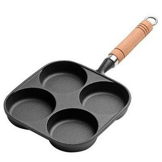 Deep Cast Iron Non-Stick Egg Burger and Dumpling Pan
