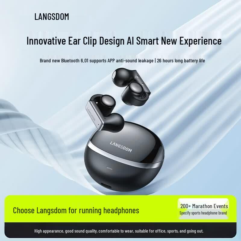 Lanston TS28 Air Conduction Open-Ear Clip-On Bluetooth Sports Headset