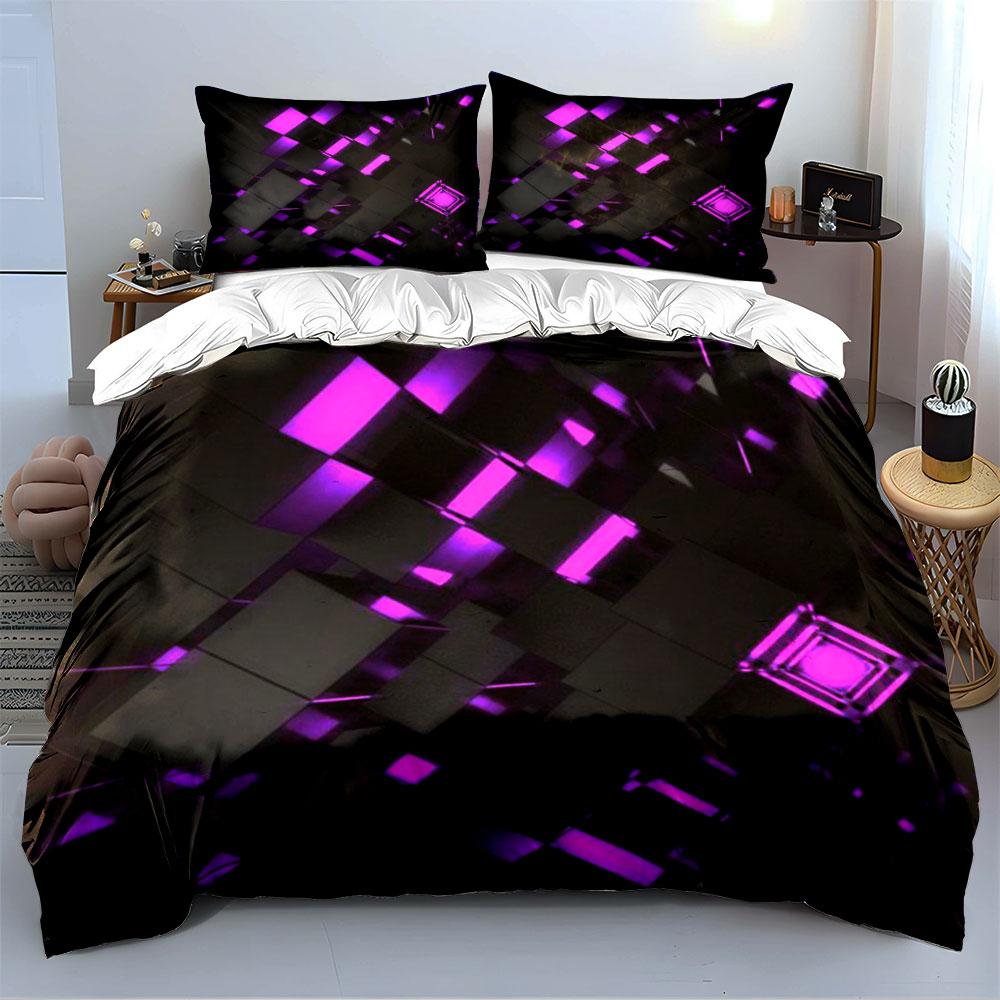"Purple Geometric Pattern Set" Bedding Duvet Cover Set Duvet Cover Pillowcases (1 * Duvet Cover 2 * Pillowcases, without duvet insert)