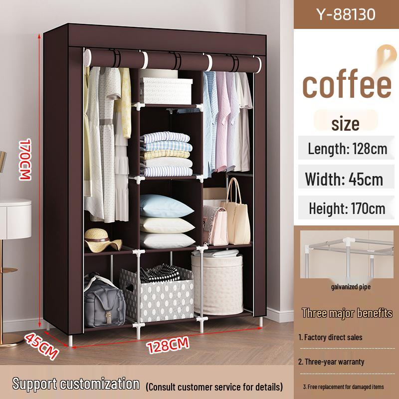Large Capacity Non-Woven Fabric Wardrobe with Steel Frame & Folding Design