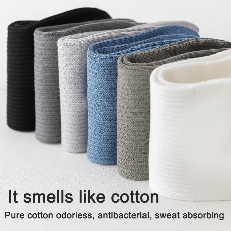 6Pairs High Quality Men Socks Short Combed Cotton Mesh Breathable Odor proof and antibacterial Spring Summer for Male sock New Size EUR38-45
