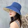Hat women's summer new outdoor bucket hat sunscreen sunshade sun hat women's striped fashion sun hat