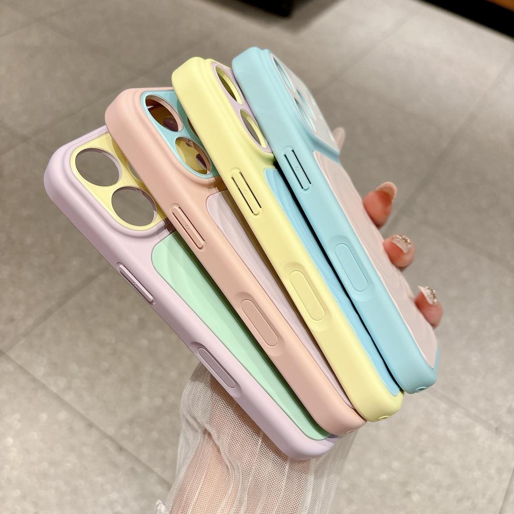 Applicable to iPhone11PROMAX mobile phone case ripple pattern magnetic suction Apple 11 contrasting color Macaron all-inclusive protective case