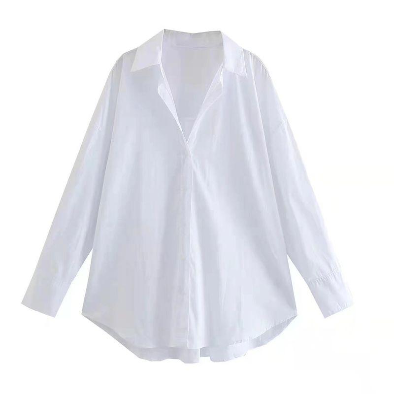Fashion Spring Basic Style Long Sleeves Shirt Poplin
