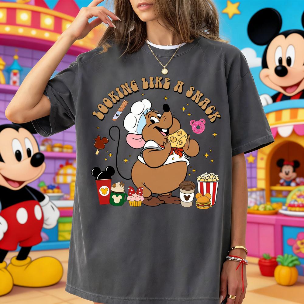 2026 Summer Disney Cinderella Gus Graphic Tshirt Men Women Fashion Cotton Quality Casual Loose Short Sleeve Classic Unisex