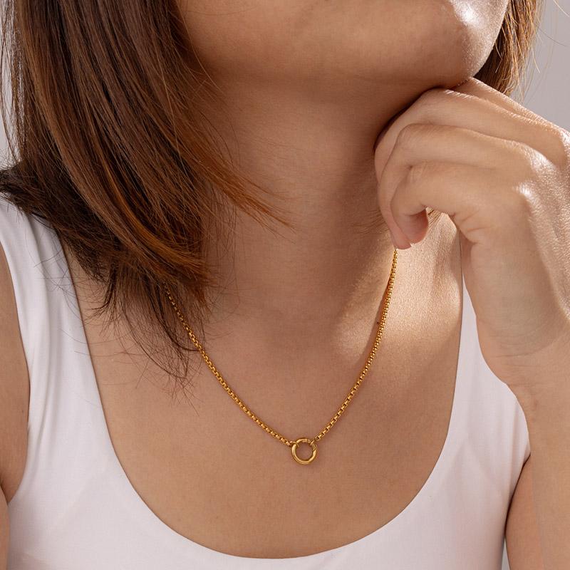 316L Stainless Steel Hollow Round Necklaces Foxanry Fashion Minimalist Waterproof Daily Party Jewelry Gifts EL0088