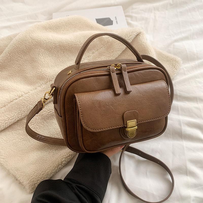 Luxusní dámská kabelka přes rameno z umělé kůže s jedním ramenem pro ženy, vintage styl.