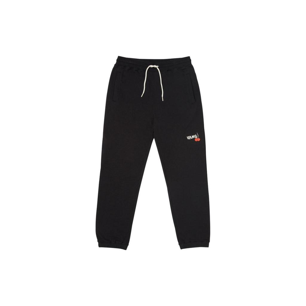 Vans Letter Print Drawstring Knit Sports Pants Men Bottoms Black VN0008XTBLK
