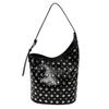 2025 New Super Cool Rivets PU Bucket Shoulder Bags Stylish Design Personality Large Capacity Armpit Bags for Women High Quality