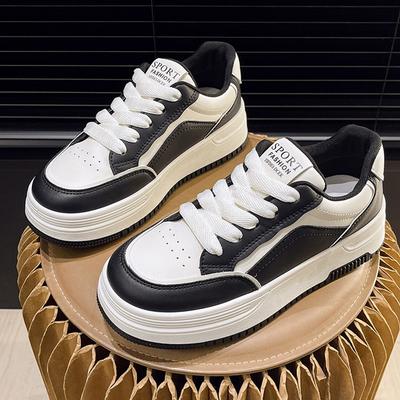Leather Platform White Shoes Women's Shoes Early Spring New Heightening Board Shoes Children's Casual Shoes Women's Sports Shoes