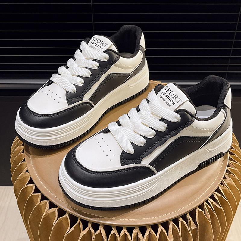 Leather Platform White Shoes Women's Shoes Early Spring New Heightening Board Shoes Children's Casual Shoes Women's Sports Shoes