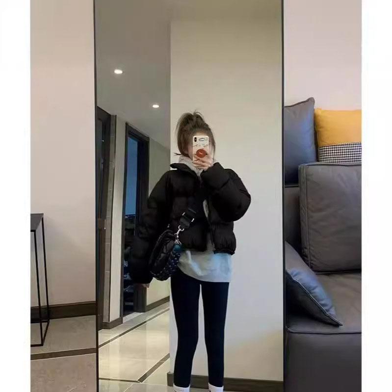 Îmbrăcăminte exterioară de toamnă-iarnă pentru femei, mărime plus, culoare uni, căptușită și îngroșată, caldă, cu revere scurte, largă, confortabilă, cu fermoar, stil paragraf, îmbrăcăminte exterioară