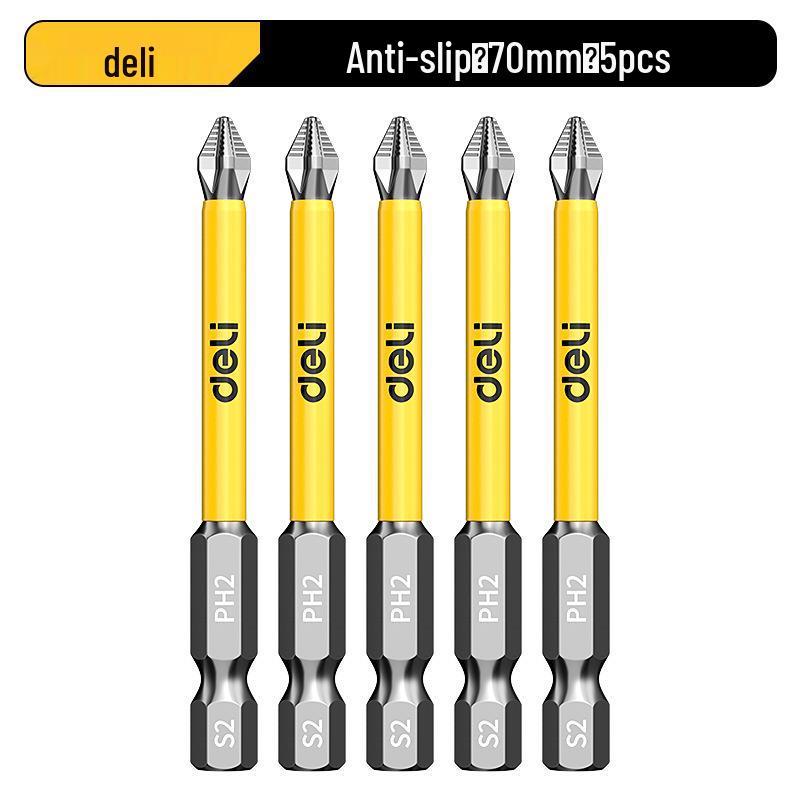 Deli Tungsten Steel Magnetic Anti-slip Phillips Drill Bit Set