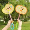 Cartoon Handmade Weaving Fan Bear Butterfly Dog Pumpkin Shell Mango Shape Woven Hand Fan Summer Handheld Cooling Fan Decoration