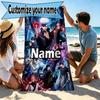 Custom Name Personalized Jujutsu Kaisen Print Beach Towel, for Trip Camping Beach Party Home Decor, Birthday Gift for Family & Friends