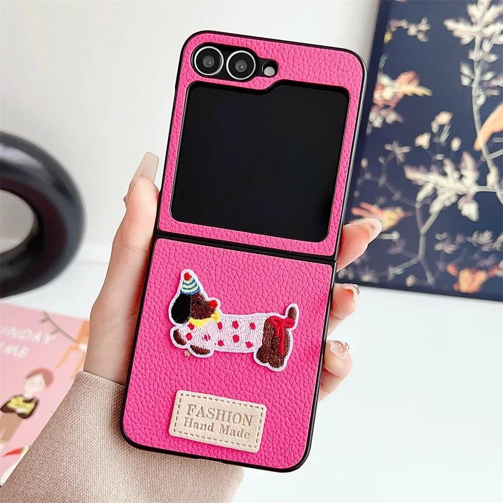 Shockproof Cartoon Leather Phone Case for Samsung for Galaxy Z Flip 6 5 4 3 Flip6 Flip5 Flip4 Flip3 5G Protective Cover