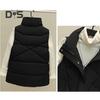 Women Fall Winter Vest Coat Thickened Padded Solid Color Sleeveless Cardigan Zipper Closure Stand Collar Pockets Windproof Warm Women Plus Size
