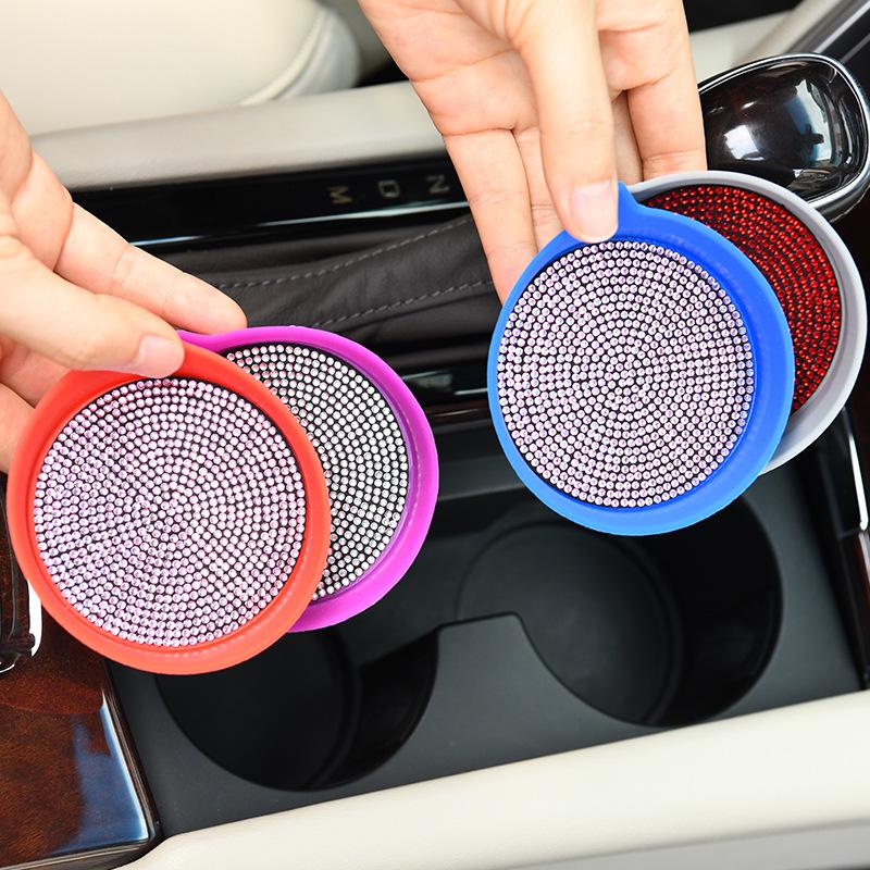 Exclusive Diamond Car Coaster: Non-slip, Heat-Resistant Silicone Cup Holder Pad