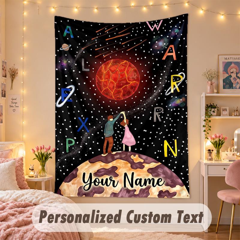 Custom Personalized Tapestry,Alex Warren Print Custom Name Text Wall Art Hanging for Bedroom