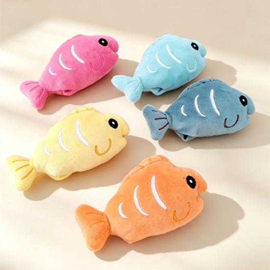 Juguete de pez de peluche para gatos con hierba gatera, juguete suave para morder gatos, juguete de pez relleno crujiente para gatos, gatitos de interior, dentición, instinto de caza