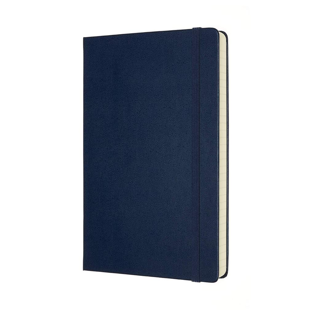 Moleskine Classic Expanded Notebook Horizontally Large Size X Sapphire QP060EXPB20 (400 Pages), Hardcover, Ruled, (13cm 21cm), Blue,
