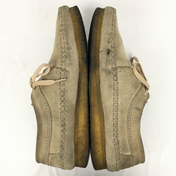 Clarks Kreppsohle Wildleder Low-Cut Stiefel Beige Braun Größe 7G 25.5 Herren(GEBRAUCHT)