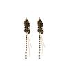 Glass bead long ear hook fashion high-end fringed earrings autumn and winter light luxury design versatile earrings women