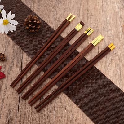 5 Pairs Chinese Chopsticks Reusable Japanese Sushi Chopsticks Household High Grade Healthy Red Wood Chopsticks Set