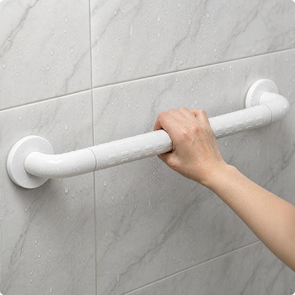 Grab Bar with AntiSlip Texturing | Sturdy StainlessSteel Inner Tube, Bathroom Bar, for Shower
