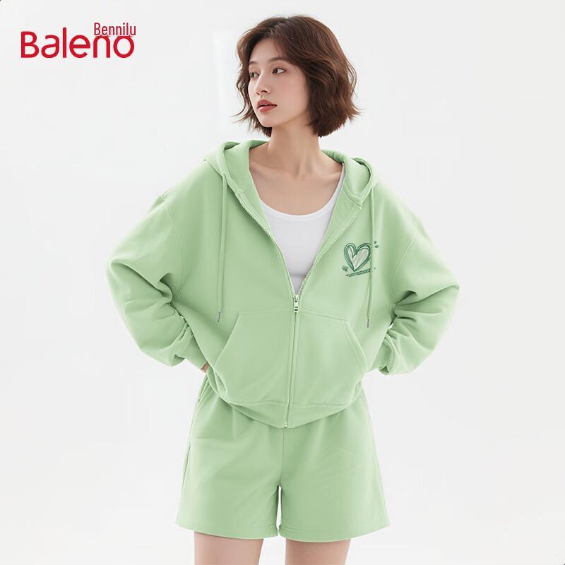 

Baleno Women s Hooded Sweatshirt with Heart & Letter Print M