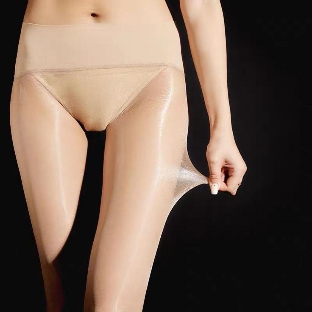 360 Ultra-thin Seamless Crotch Pearlescent Sexy Flash Ultra-thin Stockings Women, Gypsy Pantyhose Bright Invisible Transparent