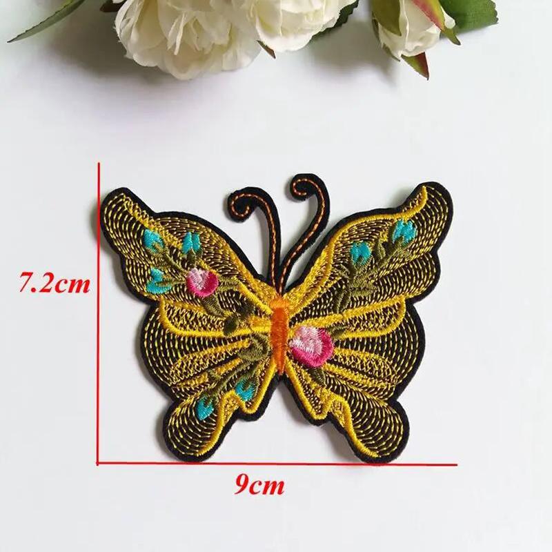 6Pcs/Set Colorful Butterfly Fowers Embroidered Patches Applique Clothing Patch Decoration