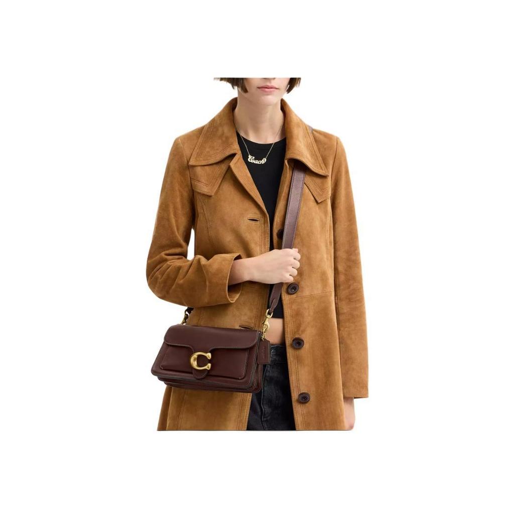 Coach Tabby 26 Brand Logo Detachable Shoulder Strap Design Leather Handbag Crossbody Shoulder Bag Medium Women handbag Brass Maple CCX04-B4MPL