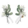 Elegant Ribbon Boutonniere with Clip - Stylish Suit Accessories for Special Occasions