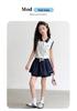 Girls' 2026 Sleeveless Polo Shirt & Sports Skirt Shorts Two-Piece Summer Set
