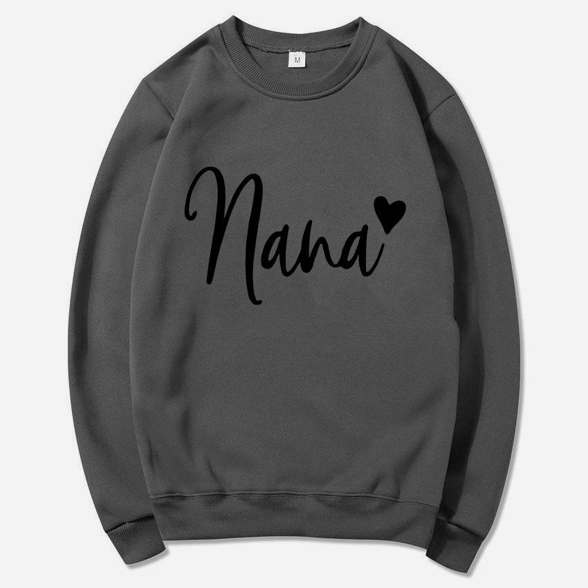 Women's Round Neck Heart Print Casual Hoodie
