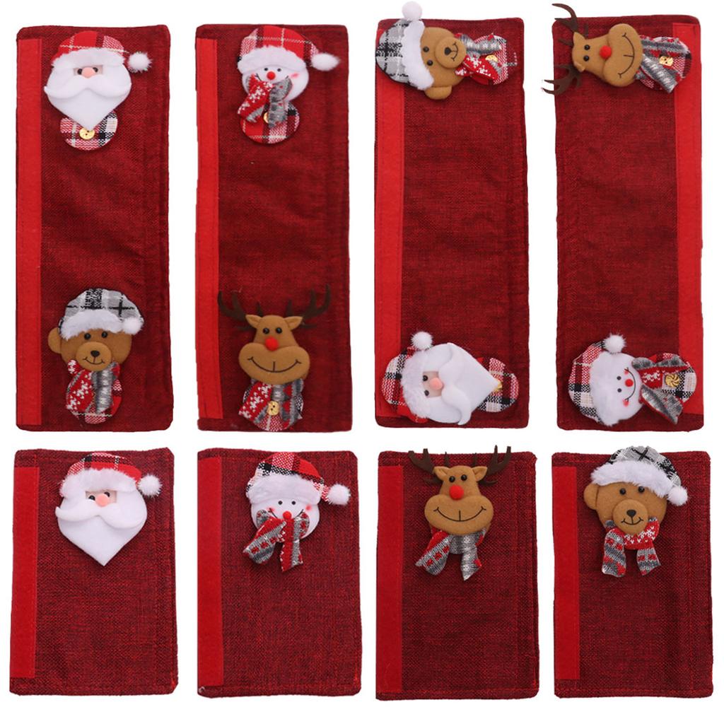 8 Pcs Refrigerator Door Handle Covers Anti Skid Christmas Decorations Handle Cover Keep Off Oil Stain Fingerprint