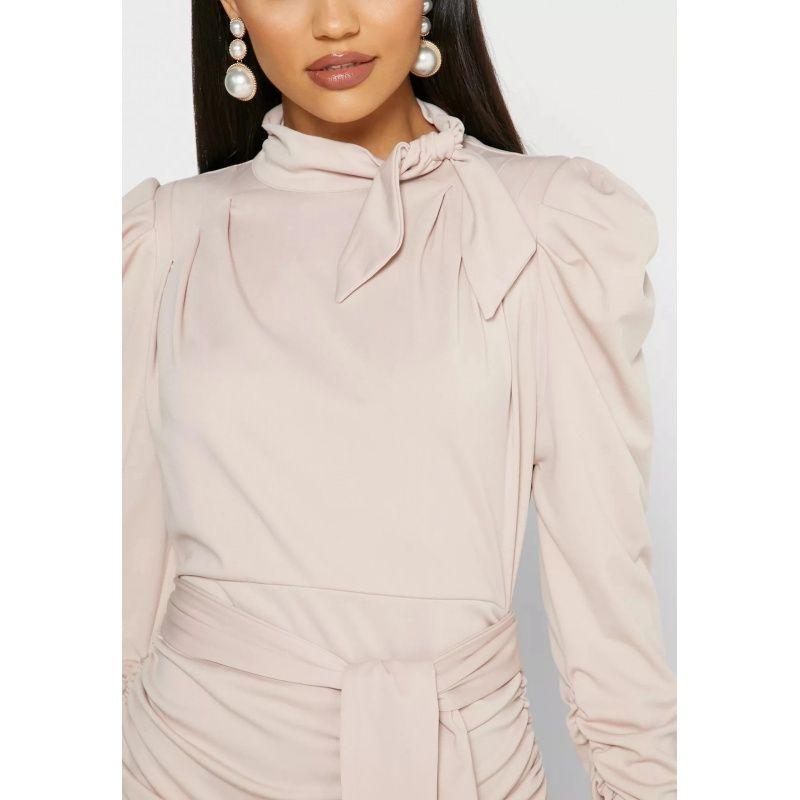 Fall New Style Ladies Fashion Folds Irregular Hem Dress