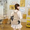 Schoolbag Japanese ins School Bag Junior High School Girls College Student Backpack Ribbon Bow Corduroy Backpack School Bag